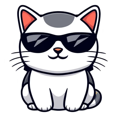 Cool cat wearing sunglasses, looking confident sticker