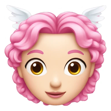 cute pink heart with angel sticker