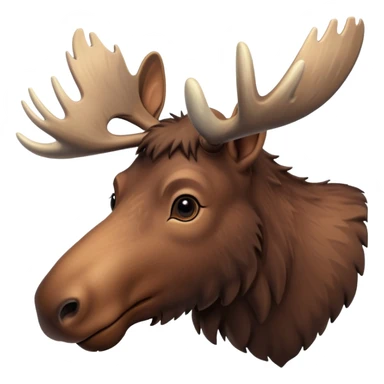 A high-resolution digital illustration of a young moose in a clean, semi-realistic style. The young moose is shown facing sideways head tilted  sticker