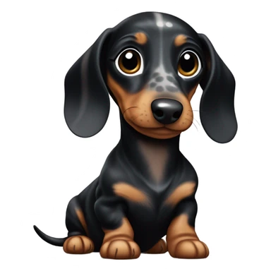Black dapple dachshund puppy sticker