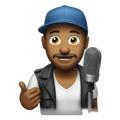 Stand Up actor width skin with microphone in a cap sticker