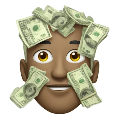man covered of money sticker