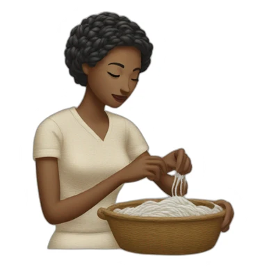 White woman Embroiderying sticker