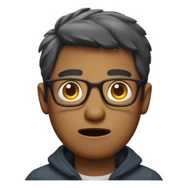 Man with glasses in distress sticker