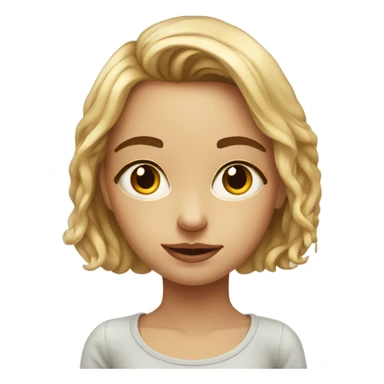 realistic portrait of girl and thinking of love sticker