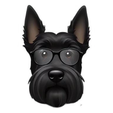 black Scottish terrier glasses black sticker