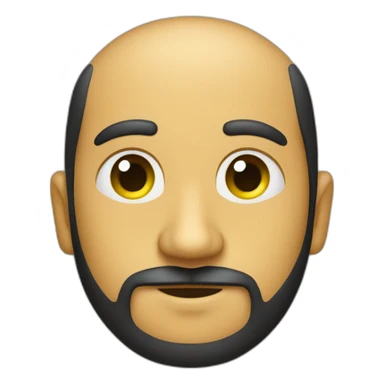 Hombre de 30 años con barba y piel amarilla de ojos negros redondos sticker