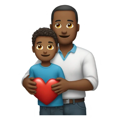 Father holds his heart in his arm sticker