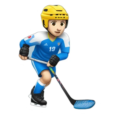 Un joueur d'unihockey sticker