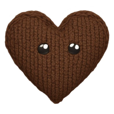 Brown knitted heart sticker