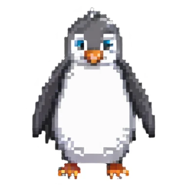 pixel art penguin, waddling sticker