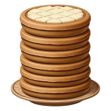 stack of small pu-erh tea cakes, clean and iconic sticker