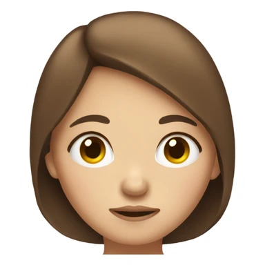 girl with brown hair, slightly chubby yet not fat, sleepy, lightskinn sticker