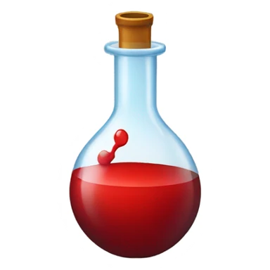 A chemical flask with blood inside sticker