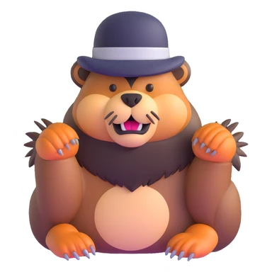 brutal beaver with a black beard sticker