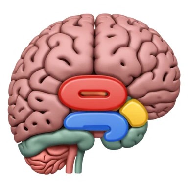 brain with Google color palette, no text sticker