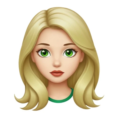 Brunette/blonde mix colored long hair, green eyes, beautiful lips, beautiful girl sticker