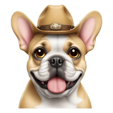 Frenchie with cowboy cap sticker