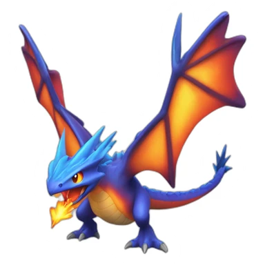 Dracaufeu pokemon ailes déployer crache une flamme sticker