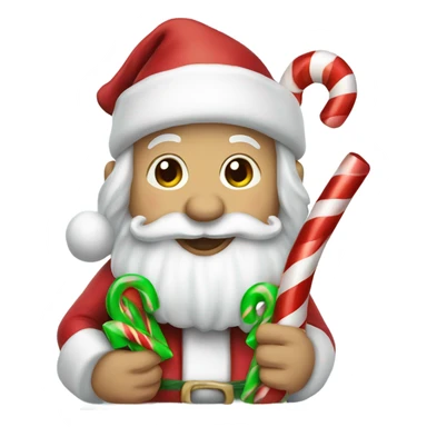 Santa eating a candy cane sticker
