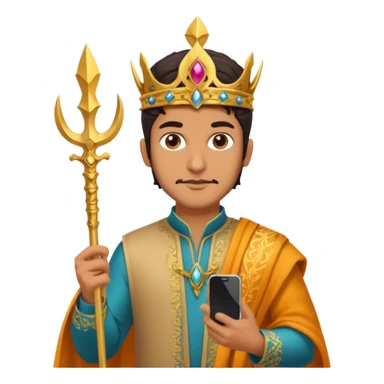 persian with saffron and smartphone, scepter, trident sticker