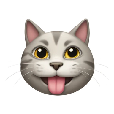 tired cat with tongue out sticker