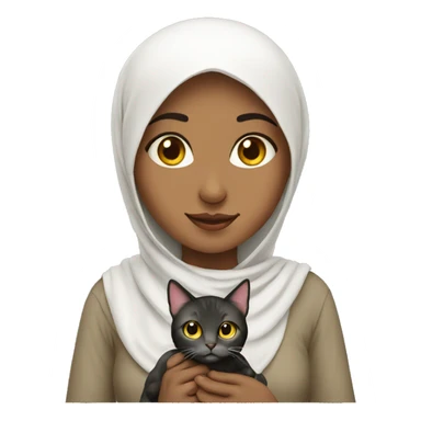 Muslim girl with a cat sticker