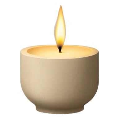 candle in beige concrete ridged vessel sticker