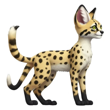 Anthro Epic Edgy Colorful Serval-Vernid-Trico full body sticker