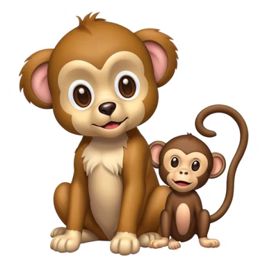 Dog with a monkey sticker