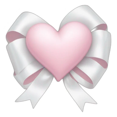 The pastel pink heart wrapped in white bow sticker
