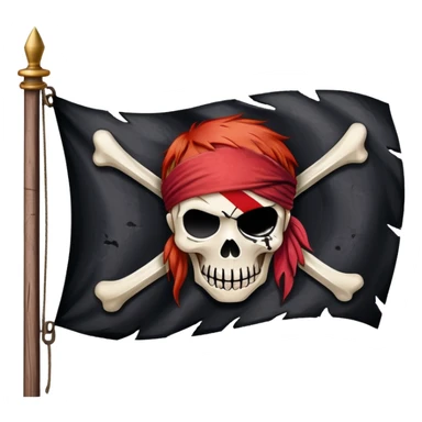 One Piece Red Hair Pirates flag with three scars sticker