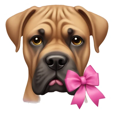 Bull mastiff with a pink bow sticker
