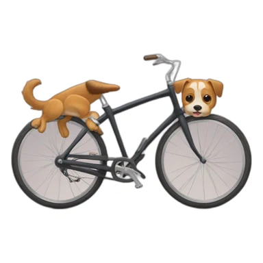 chien qui fait du vélo sticker