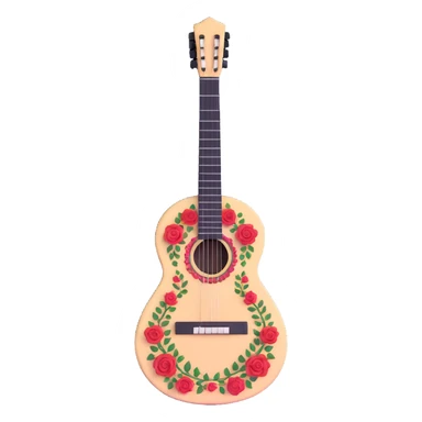 white classical Spanish guitar with intricate rosette designs sticker