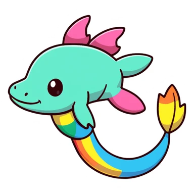 Rainbow axolotl sticker