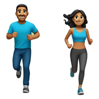 hispanic couple running sticker