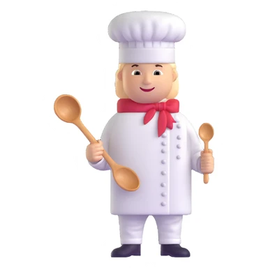 professional chef holding a large spoon sticker