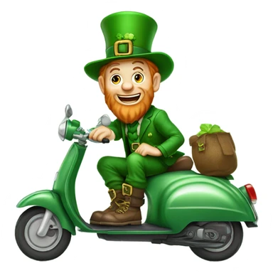 leprechaun on a scooter ￼ sticker