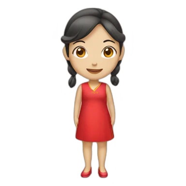 Chinese women wearing red dress  sticker