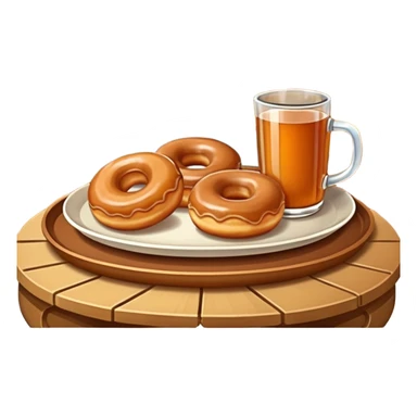 Apple cider and donuts on a tray fall scenery sticker