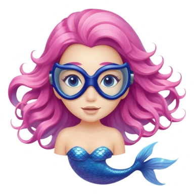 Mermaid wearing a light pink snorkel mask sticker