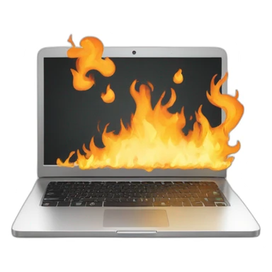 Laptop on fire with code editor open sticker