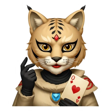 Lynx from shadow fight 2 holding a uno reverse card sticker