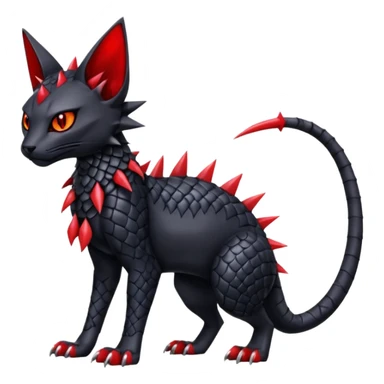  gothic edgy badass spiked scaley Bastet-Gatomon-Digimon-Fakémon-Pokémon-creature (full body) sticker