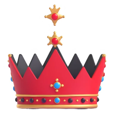 red and black royal crown sticker