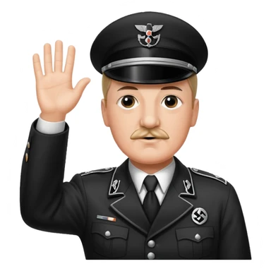 Hitler raising one hand straight out like a Sieg Hail salute in Black SS uniform. The arm must be straight out sticker