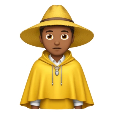brown skin man with fashion yellow pancho sticker