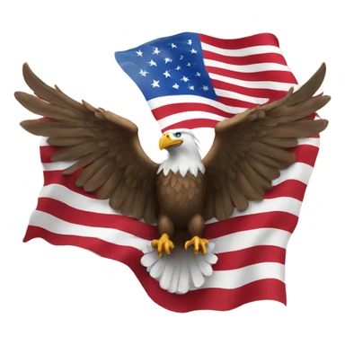 American flag with eagle wings  sticker
