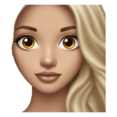 Realistic victoria secret model brunette long hair light brown eyes  sticker